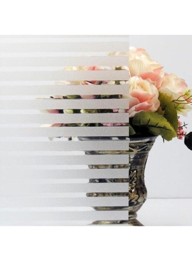 غشاء زجاج مزخرف للخصوصية بتصميم ذاتي اللصق للمكتب وغرفة الاجتماعات والمنزل والحمام والباب، سهل التركيب، شريط تحكم في الضوء، ستارة تعتيم الشباك 60 سم × 2.00 م - Image 4